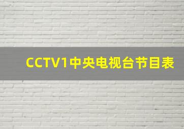 CCTV1中央电视台节目表