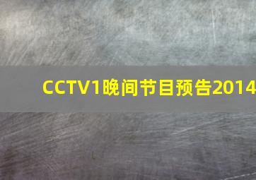 CCTV1晚间节目预告2014