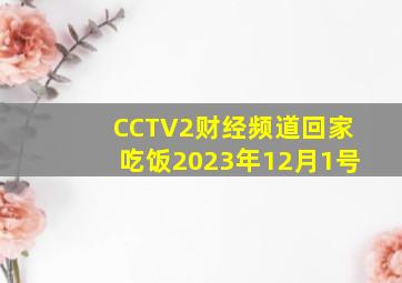 CCTV2财经频道回家吃饭2023年12月1号