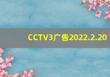 CCTV3广告2022.2.20