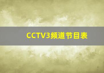 CCTV3频道节目表