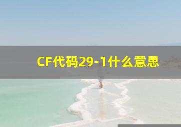 CF代码29-1什么意思