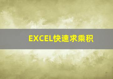 EXCEL快速求乘积