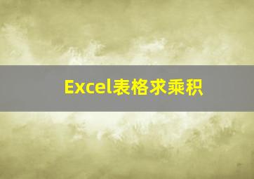 Excel表格求乘积