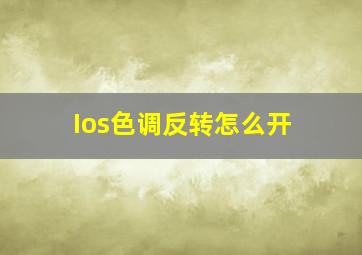 Ios色调反转怎么开