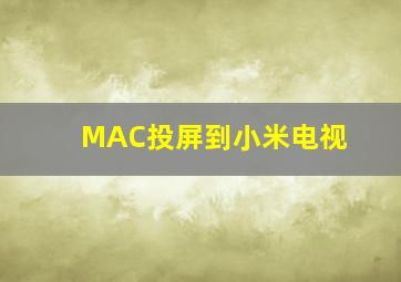 MAC投屏到小米电视