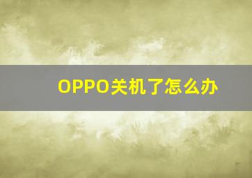 OPPO关机了怎么办