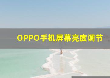 OPPO手机屏幕亮度调节