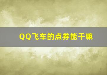 QQ飞车的点券能干嘛