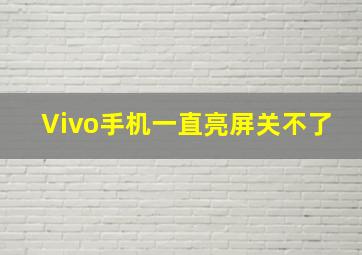 Vivo手机一直亮屏关不了