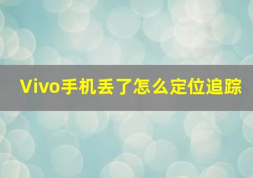 Vivo手机丢了怎么定位追踪