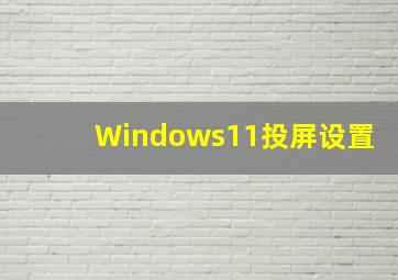 Windows11投屏设置