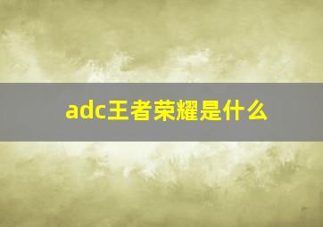 adc王者荣耀是什么