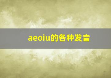 aeoiu的各种发音