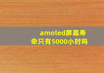 amoled屏幕寿命只有5000小时吗