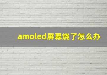 amoled屏幕烧了怎么办