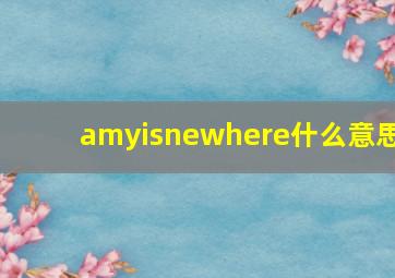 amyisnewhere什么意思