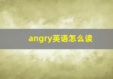 angry英语怎么读