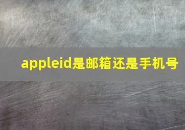 appleid是邮箱还是手机号