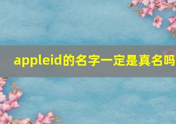 appleid的名字一定是真名吗