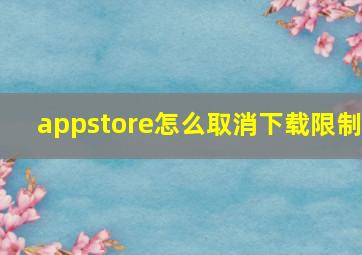 appstore怎么取消下载限制