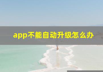 app不能自动升级怎么办