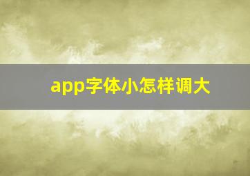 app字体小怎样调大