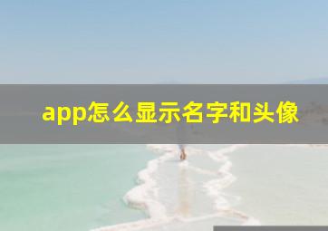 app怎么显示名字和头像