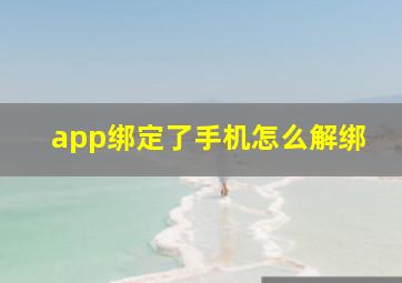 app绑定了手机怎么解绑