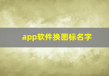 app软件换图标名字