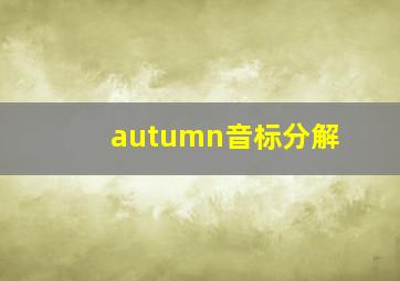 autumn音标分解