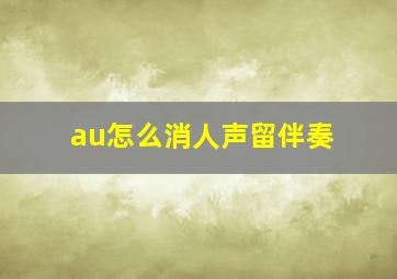 au怎么消人声留伴奏