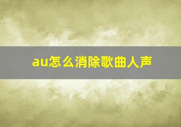 au怎么消除歌曲人声