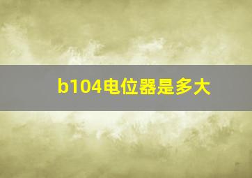 b104电位器是多大