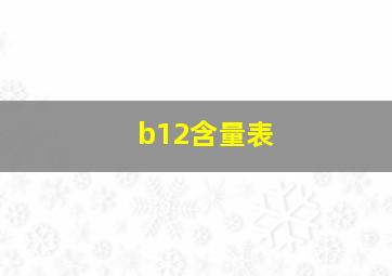 b12含量表