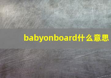 babyonboard什么意思