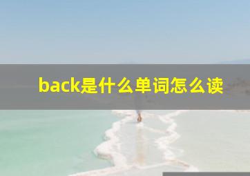 back是什么单词怎么读