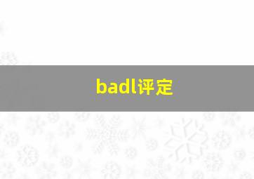 badl评定