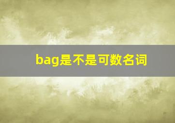 bag是不是可数名词