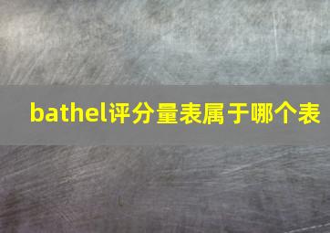 bathel评分量表属于哪个表