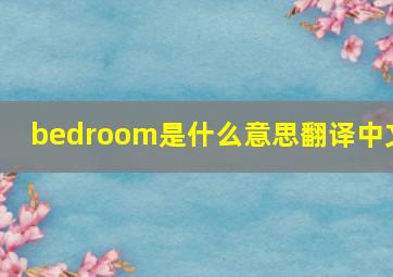 bedroom是什么意思翻译中文