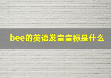 bee的英语发音音标是什么