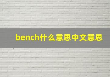 bench什么意思中文意思