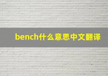 bench什么意思中文翻译