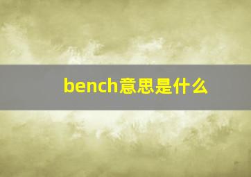 bench意思是什么