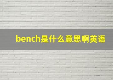 bench是什么意思啊英语