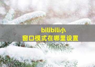 bilibili小窗口模式在哪里设置