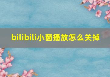 bilibili小窗播放怎么关掉