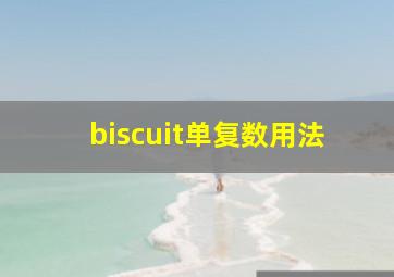 biscuit单复数用法