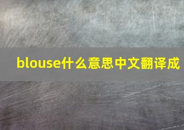 blouse什么意思中文翻译成